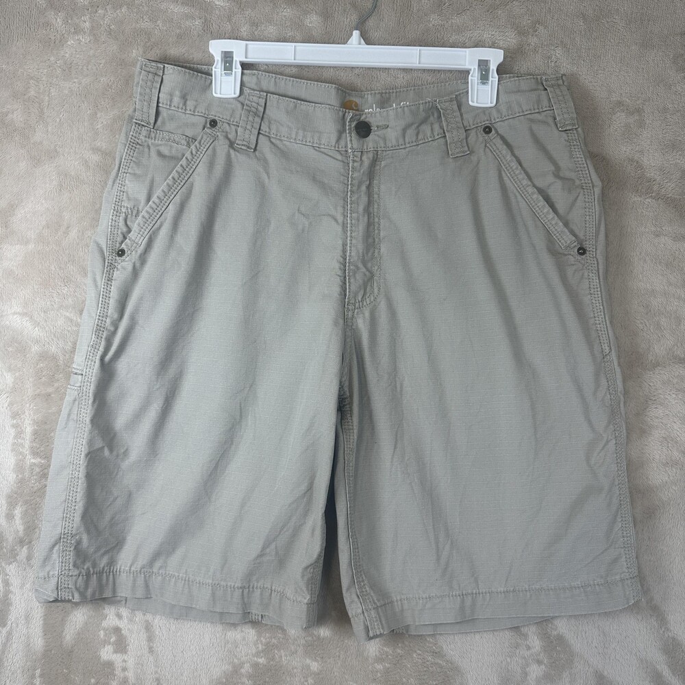 Carhartt Shorts Mens 34 Gray Relaxed Fit Ripstop Cargo Workwear Utility Pockets